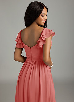 Azazie Anaya Brautjungfernkleider Eine Linie Herzausschnitt Chiffon Kleid Antike Rose image2