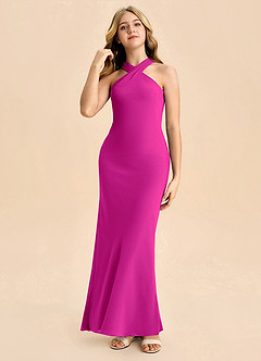 Azazie Doretta Junior Klä av Tubklänning i Chiffong Plisserad image3