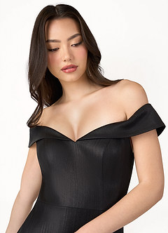 Gail Black Metallic Off Shoulder Gown image2