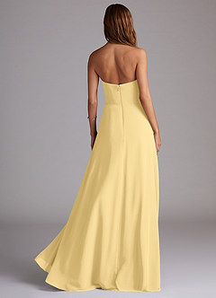 Azazie Wren Bridesmaid Dresses Butter A-Line Side Slit Chiffon Convertible Dress image4