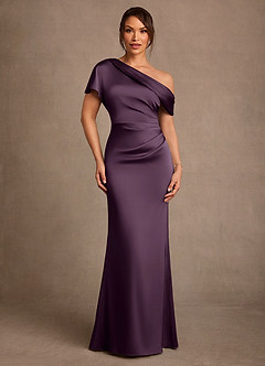 Azazie Rutha Suknie dla Matki Panny Młodej Osłona Jedno ramię Satyna elastyczna Długość podłogi Sukienka image1