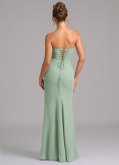 Azazie Sorrel Prova i vestiti a casa Abito Sirena in Chiffon Corsetto Agave image2