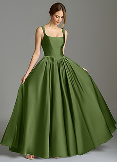 Azazie Verina Bridesmaid Dresses Juniper A-Line Pleated Stretch Satin Dress image5