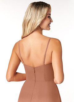 Azazie Moira Bridesmaid Dresses Bronzer A-Line Scoop Chiffon Dress image7