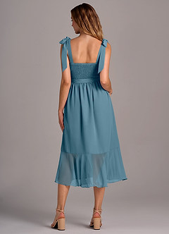 Azazie Deb Bridesmaid Dresses Bermuda A-Line with Pockets Chiffon Convertible Dress image6
