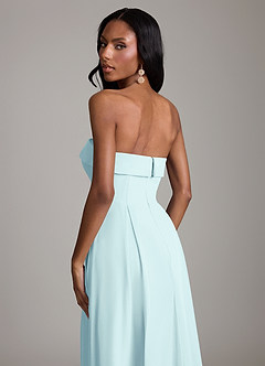 Azazie Lucienne Bridesmaid Dresses Sea Glass A-Line Strapless Chiffon Convertible Dress image7