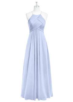 Azazie Ginger Bridesmaid Dresses Ice A-Line Halter Pleated Chiffon Dress image6