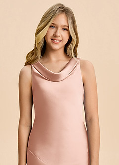 Azazie Rylina Junior Robe Sirène en Satin extensible Or Rose image6