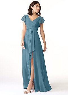 Azazie Omari Bridesmaid Dresses Bermuda A-Line Chiffon Dress image4