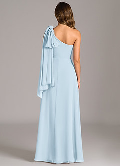 Azazie Tella Jurken voor bruidsmeisjes Jurk van Chiffon met A-Lijn One-Shoulder Hemelsblauw image7