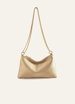 front Sac à bandoulière réglable en satin métallisé de couleur assortie