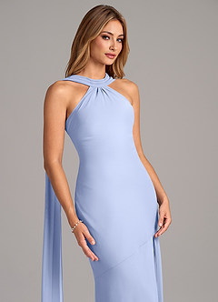 Azazie Kinsley Jurken voor bruidsmeisjes Jurk van Chiffon met Zeemeermin Geplooid Ijs image7