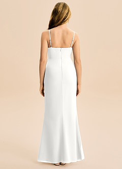 Azazie Buzzy Junior Robe Fourreau en Mousseline de soie Plissée Blanc image5