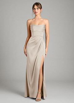 Azazie Johana Bridesmaid Dresses Frost Mermaid Off the Shoulder Stretch Satin Convertible Dress image9