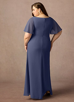 Azazie Rain Mother of the Bride Dresses Stormy Sheath Beaded Chiffon Dress image7