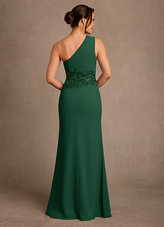 Azazie Kathie vestidos de madre de la novia Vestido de Verde Oscuro de Gasa de Corte Sirena con Encaje image2