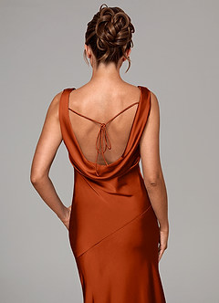 Azazie Rylina Bridesmaid Dresses Paprika Mermaid Stretch Satin Dress image2