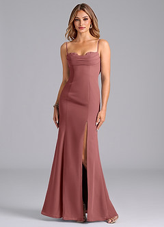 Azazie Wynni Bridesmaid Dresses Amethyst Mermaid Corset Chiffon Dress image3