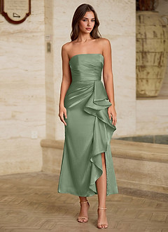 Ottilie Pink Satin Faced Chiffon Ruffled Maxi Dress image4