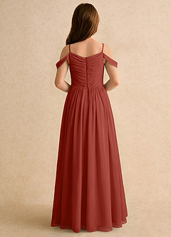 Azazie Chelo Girls Formal Flower Girl Klänningar Klä A-Linje i Chiffong Plisserad image2