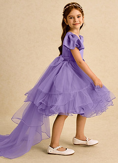 Azazie Cocoa vestidos de niña de las flores Vestido de Tahití de Tul de Princesa con Plisado image1