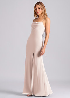 Azazie Grata Brudtärnklänningar Klä av Sjöjungfru i Chiffong Plisserad Rosenblad image4