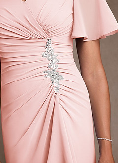 Azazie Suffolk Mother of the Bride Dresses Blushing Pink A-Line Pleated Chiffon Dress image5