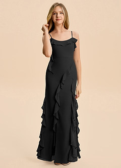 Azazie Phoebe Junior Klä av Tubklänning i Chiffong Rynkad image1