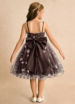 Azazie Junebug Flower Girl Dresses Ganache Ball-Gown Spaghetti Strap Tulle Dress image1