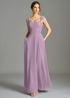 Azazie Oasis Bridesmaid Dresses Wisteria A-Line with Pockets Chiffon Dress image6