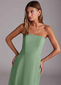 Azazie Wren Bridesmaid Dresses Matcha A-Line Side Slit Chiffon Convertible Dress image5