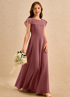 Azazie Kittie Girls Formal Flower Girl Klänningar Klä A-Line i Chiffong image4