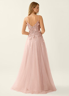 Briseis Pink Lace Corset Lace Up Back Tulle Prom Dress image2
