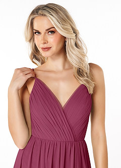 Azazie Gracie Bridesmaid Dresses Mulberry A-Line Pleated Chiffon Dress image6