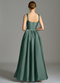 Azazie Verina Abiti da Damigella Abito A-Line in Raso Elasticizzato Plissettato Eucalipto image6