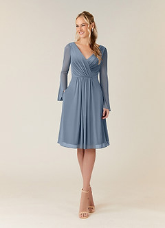 Azazie Teraso Final Sale Twilight A-Line Pleated Mesh Dress image1