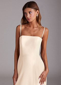 Azazie Wren Bridesmaid Dresses White Alabaster A-Line Strapless Chiffon Dress image2