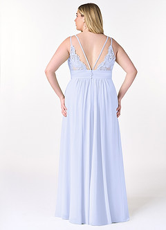 Azazie Maren Allure Bridesmaid Dresses Lavender A-Line V-Neck Lace Chiffon Dress image7
