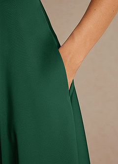 Azazie Niles 신부의 어머니 드레스 A라인 기차 스트레치 새틴 비대칭 드레스 image9