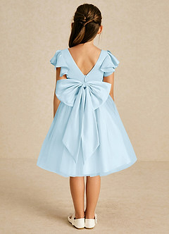 Azazie Kaeya Flower Girl Dresses Sky Blue A-Line Bow Tulle Dress image1