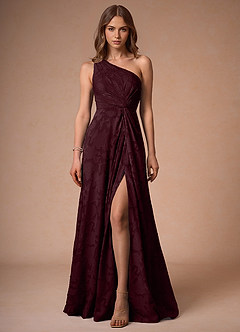 Hermosa Wine One Shoulder Maxi Dress image4