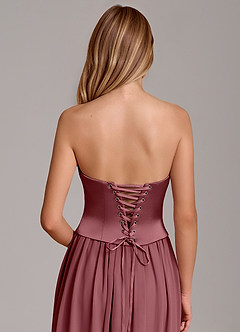 Azazie Cadence Suknie dla druhen Linia A Gorset Satyna elastyczna Do ziemi Sukienka image6