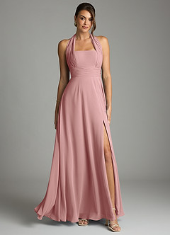 Azazie Tamira Suknie dla druhen Linia A Pofałdowany Szyfon Do ziemi Sukienka image1