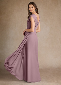 Azazie Bronson Mother of the Bride Dresses Dusty Rose A-Line Pleated Chiffon Dress image3