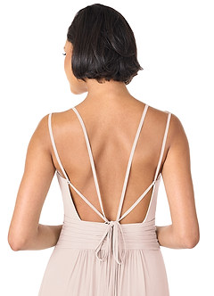 Azazie Farren Vestidos de damas de honor Vestido de Pétalo De Rosa de Gasa de Corte en A Convertible con Plisado image8