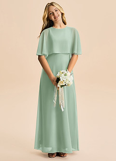 Azazie Maris Junior Abito A-Line in Chiffon Agave image4