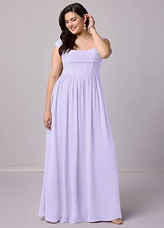 Barbie ♥ Azazie Bridesmaid Dresses Lilac A-Line Corset Chiffon Dress image9