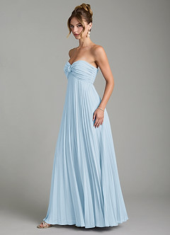 Azazie Tempest Vestidos de damas de honor Vestido Azul Cielo de Gasa de Imperio Convertible con Corsé image11
