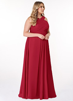 Azazie Kaleigh Bridesmaid Dresses Scarlet A-Line Pleated Chiffon Dress image10