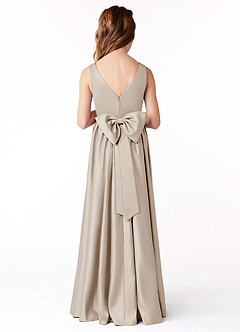 Azazie Hathaway Junior Frost A-Line Bow Stretch Satin Dress image1